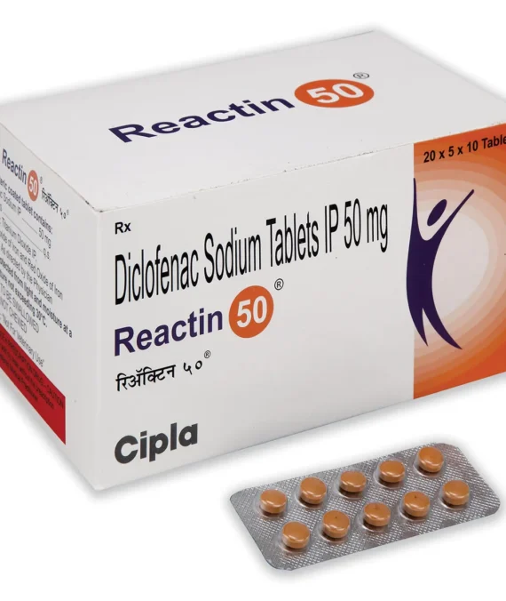 Reactin 50mg Tablet (Diclofenac 50mg)