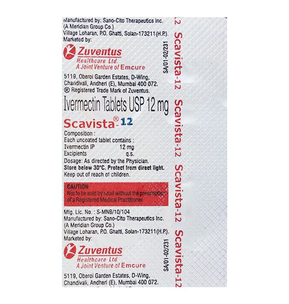 Scavista 12mg Tablet (Ivermectin 12mg)