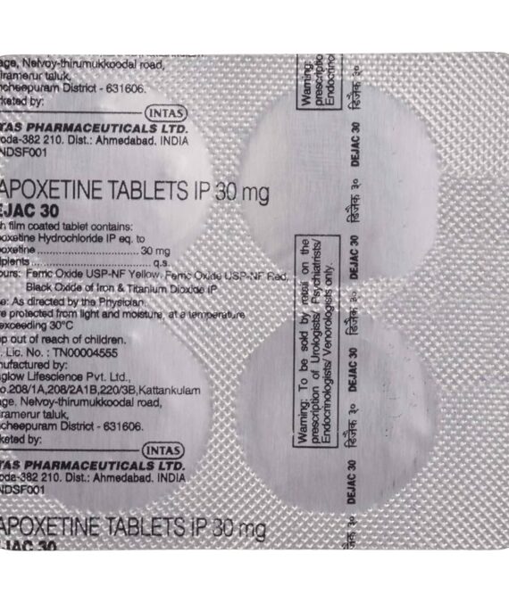 Dejac 30mg Tablet (Dapoxetine 30mg)